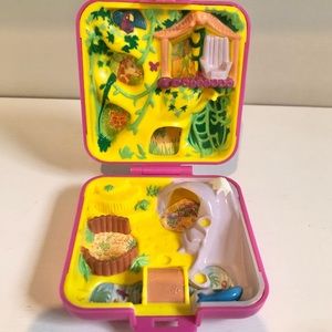 Vintage Polly Pocket Wild Jungle Zoo World Compact Play Set 1989